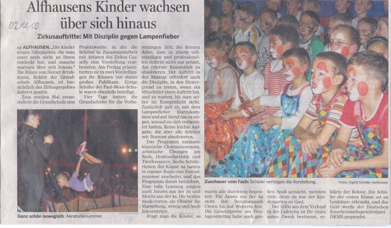 Zirkus-Projektwoche: Gala-Vorstellungen ein voller Erfolg!
